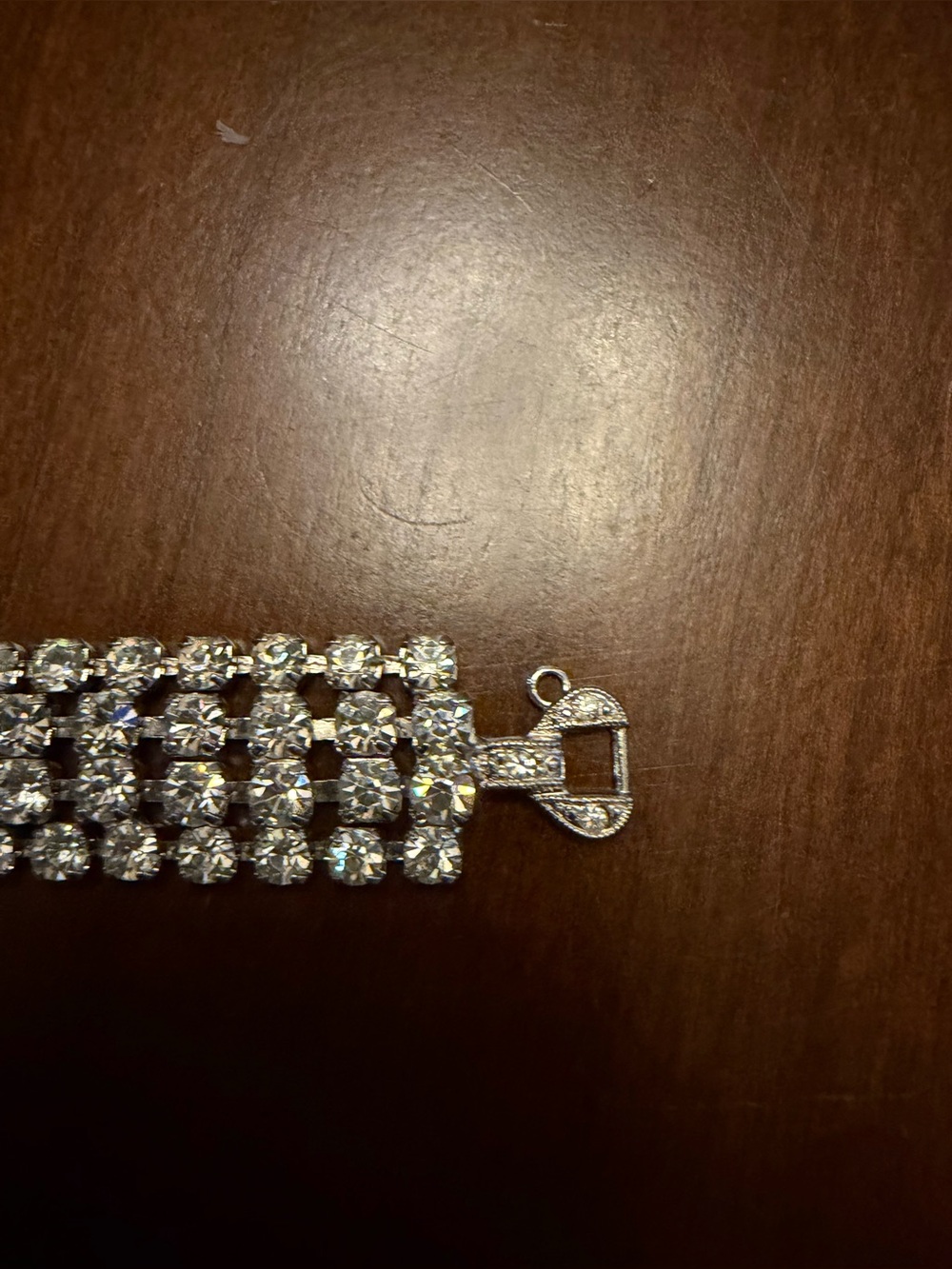 Vintage 60’s Silver Toned Crystal Rhinestone Choker Type Necklace & Bracelet - Picture 6 of 9
